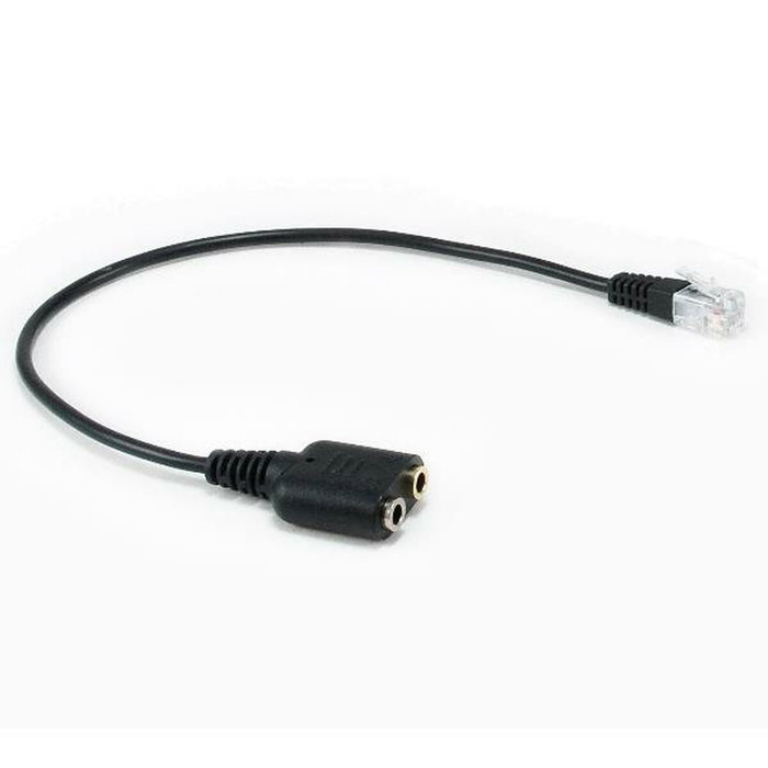 Equip Adaptador de Audio RJ-9 a 2 x Jack 3,5 mm Negro 25 cm