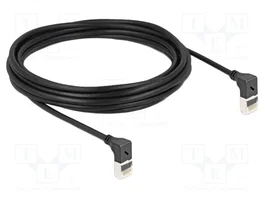 DeLOCK Cable de red Cat.6a S/FTP Slim 5m con conector angular hacia arriba negro
