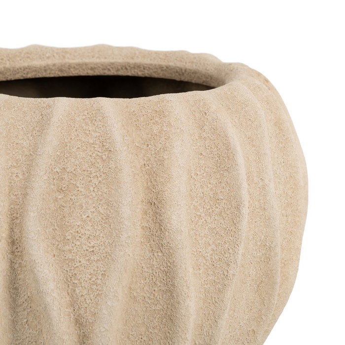 Macetero Beige Cerámica Decoración 23 X 23 X 20 cm