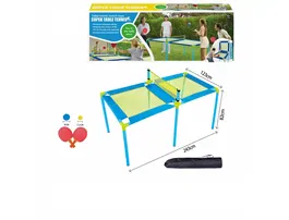 Mjd Juego de Mesa de Tenis 245 cm, con Bolsa de Transporte, para +6 Años, Incluye Red, 2 Raquetas y Pelotas