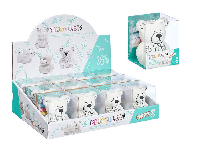 PINCELLO Hucha Oso Cerámica con 4 Rotuladores PINCELLO Hucha Oso Cerámica con 4 Rotuladores