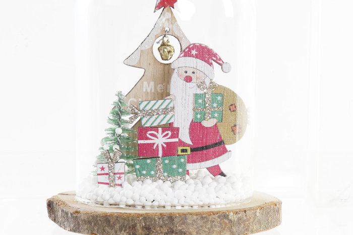 DKD Home Decor Decoración Colgante de Cristal y Madera 8x8x12