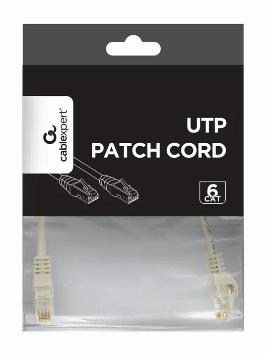 Gembird PP6U-CU-0.25m Cable de red Patch Cord CAT6 UTP, Cobre, Gris, 0.25 metros