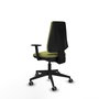 PIQUERAS Y CRESPO Silla de oficina Elche Verde oliva con Base piramidal negra y Brazos 1D