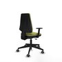 PIQUERAS Y CRESPO Silla de oficina Elche Verde oliva con Base piramidal negra y Brazos 1D