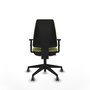 PIQUERAS Y CRESPO Silla de oficina Elche Verde oliva con Base piramidal negra y Brazos 1D