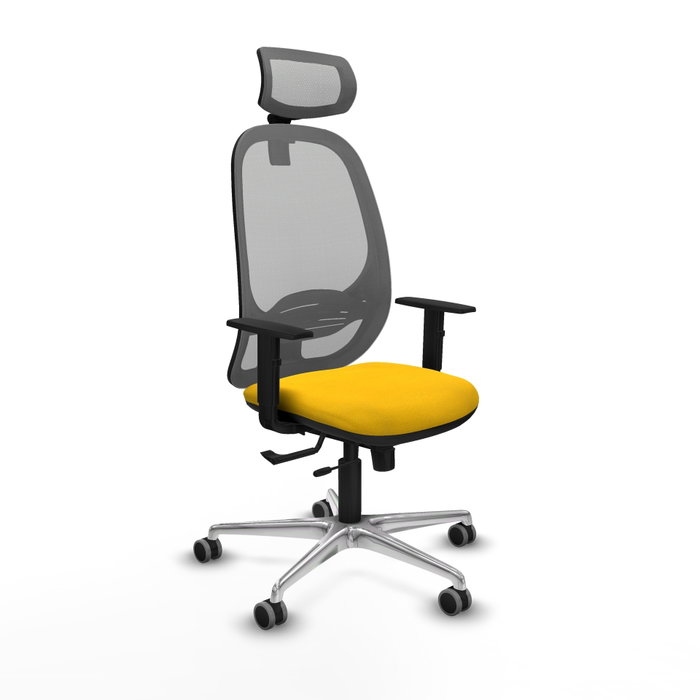 PIQUERAS Y CRESPO Silla de oficina Cilanco con mecanismo Sincro/Traslack Amarillo y Gris PIQUERAS Y CRESPO Silla de oficina Cilanco con mecanismo Sincro/Traslack Amarillo y Gris