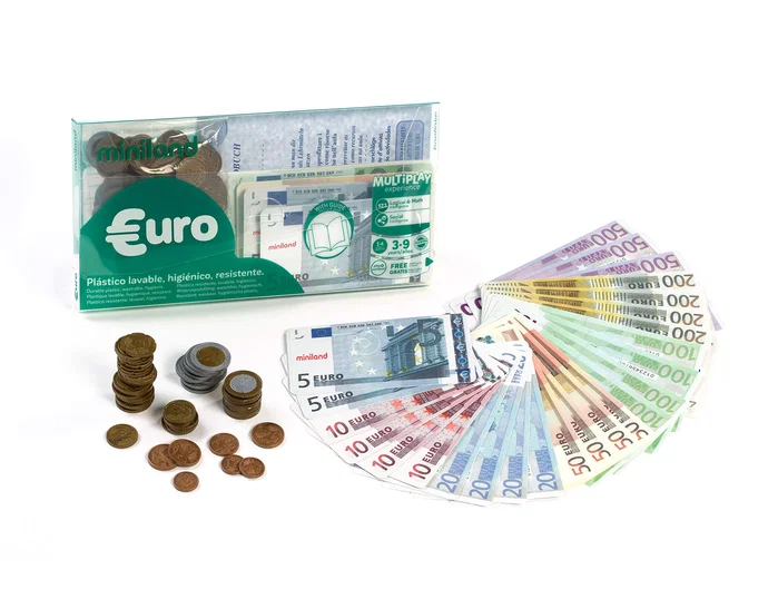 Miniland Juego de Monedas y Billetes Activity Euro 108 piezas