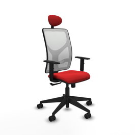 PIQUERAS Y CRESPO Silla de oficina Motilla con mecanismo Sincro Rojo y Blanco