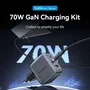 Vention Cargador de Pared GaN 70W con 2xUSB-C, 1xUSB-A y Cable USB-C de 1m