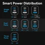 Vention Cargador de pared 70W GaN con cable USB-C 1m, 2 puertos USB-C y USB-A, carga rápida PD PPS
