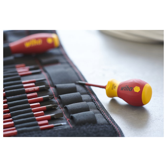 Wiha Juego de Destornilladores slimVario Starter Set 2831T18 con 2 Destornilladores y 16 Puntas