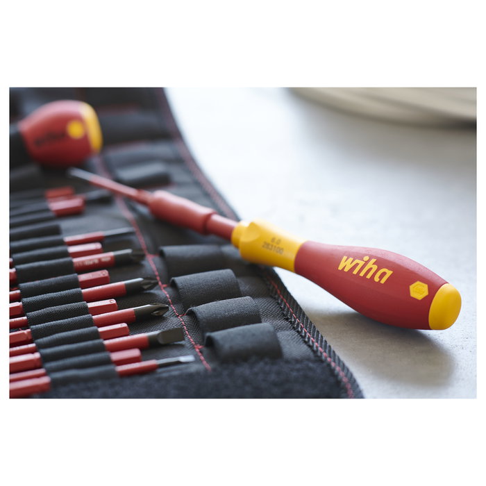 Wiha Juego de Destornilladores slimVario Starter Set 2831T18 con 2 Destornilladores y 16 Puntas