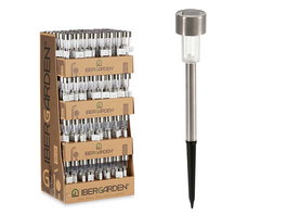 Ibergarden Baliza Solar Plástico Acero Inoxidable 4.5x21.5x4.5 cm (Set de 192)