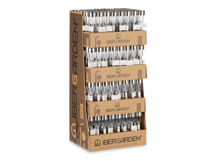 Ibergarden Baliza Solar Plástico Acero Inoxidable 4.5x21.5x4.5 cm (Set de 192)