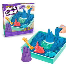 Spin Master Arena Cinética Sandbox Set Azul 6067478 Incluye 450gr de Arena, Moldes y Herramientas