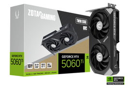 Zotac RTX 5060 Ti 16GB GDDR7 Twin Edge OC ZT-B50620H-10M Tarjeta Gráfica, 128-bit, 1 HDMI + 3 DP, 2 Ventiladores