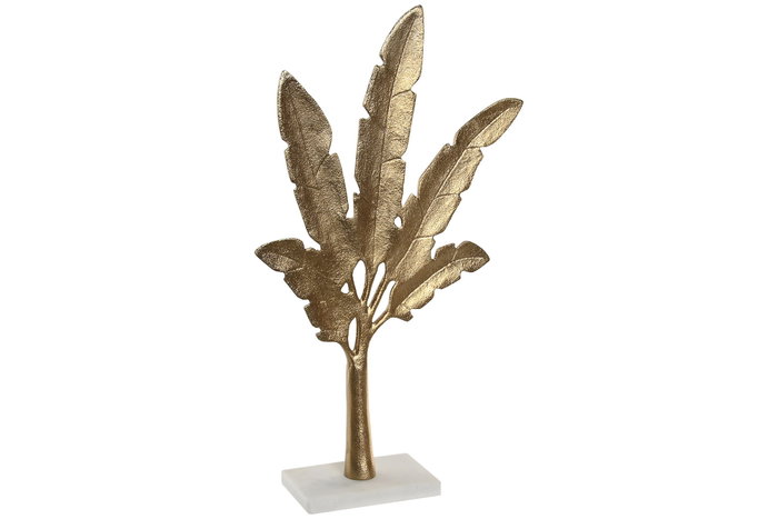 DKD Home Decor Decoración de Palmera en Aluminio y Mármol Dorado