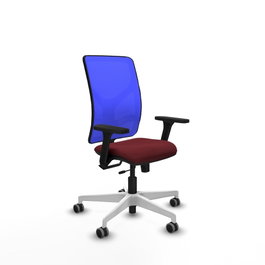 PIQUERAS Y CRESPO Silla de oficina Motilla con mecanismo Sincro/Traslack, Granate y Azul