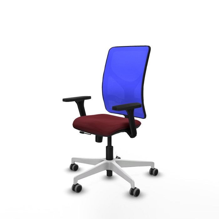PIQUERAS Y CRESPO Silla de oficina Motilla con mecanismo Sincro/Traslack, Granate y Azul