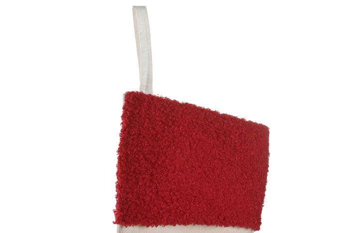 DKD Home Decor Calcetines de Poliéster Crema y Rojo 25x2x50 cm