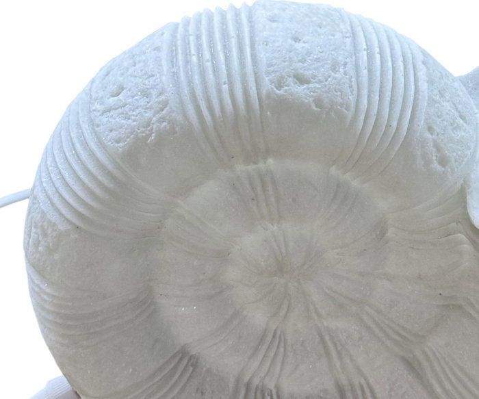 DKD Home Decor Lámpara de Sobremesa Mediterráneo, Arenisca Crudo con Detalle Caracola, Bombilla E14, 26x14x21 cm
