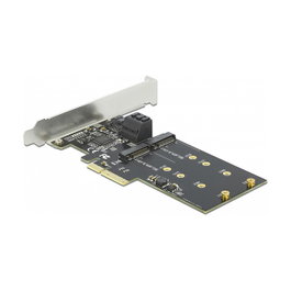 DeLOCK Tarjeta de Expansión PCIe x4 con 3 Puertos SATA 6 Gb/s y 2 Ranuras M.2 Key B - Factor de Forma Low Profile