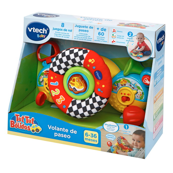 V-Tech Volante Interactivo Infantil 80-192522 con Voz, Luces y Música para Aprender Educación Vial y Conducción