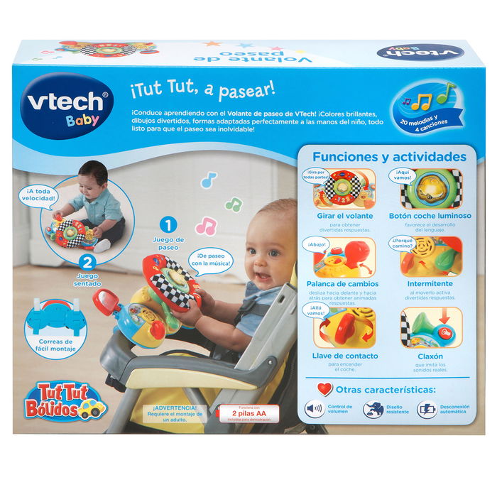 V-Tech Volante Interactivo Infantil 80-192522 con Voz, Luces y Música para Aprender Educación Vial y Conducción