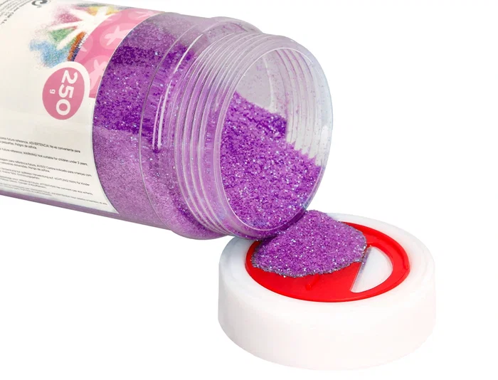 Liderpapel Purpurina Fantasía Color Metálico Violeta Pastel Bote 250 gr