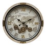 DKD Home Decor Reloj de Pared Abeto y Cristal Blanco y Natural