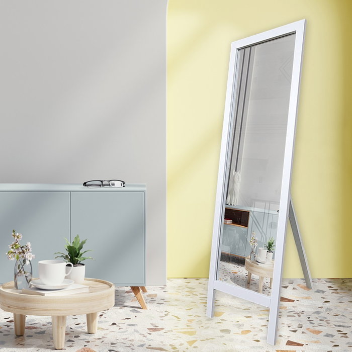 Hanah Home Espejo Cheval 145 - Blanco 45 x 145 cm, Espejo de Cuerpo Entero de Madera para Dormitorio o Salón