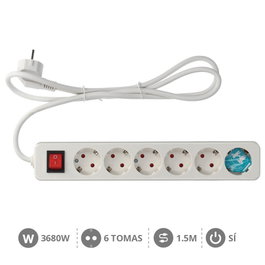 GSC Evolution Base múltiple Serie Mega 6T con interruptor, 1,5M