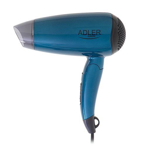 ADLER Secador de Pelo de Viaje Plegable, 1800W, Compacto y Potente para Equipaje de Mano