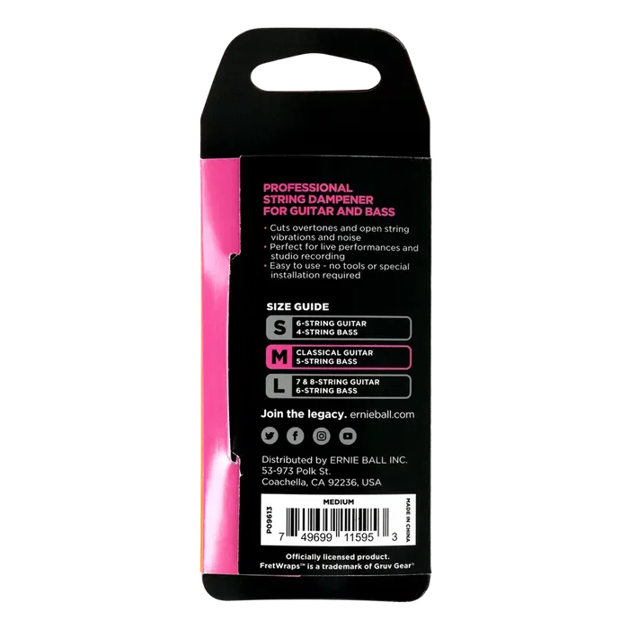 Ernieball Muteador Fretwraps Md Ernieball Accesorio Amortiguador de Cuerdas para Guitarra y Bajo Ernieball Muteador Fretwraps Md Ernieball Accesorio Amortiguador de Cuerdas para Guitarra y Bajo