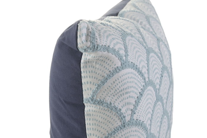 DKD Home Decor Set de 2 Cojines de Algodón Azul y Blanco 50x50 cm