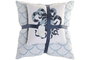 DKD Home Decor Set de 2 Cojines de Algodón Azul y Blanco 50x50 cm