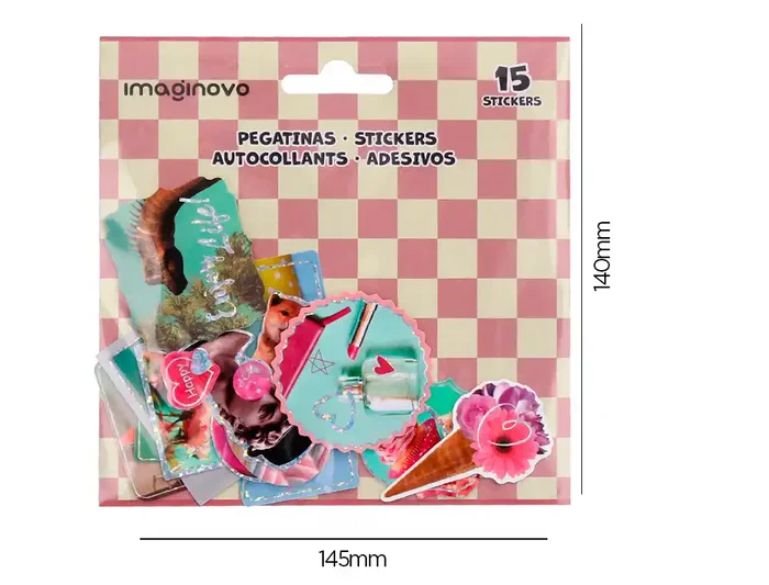 Imaginovo Pegatinas Good Vibes Diseños Surtidos para Ordenador y Decoración, PVC, 145x140 mm