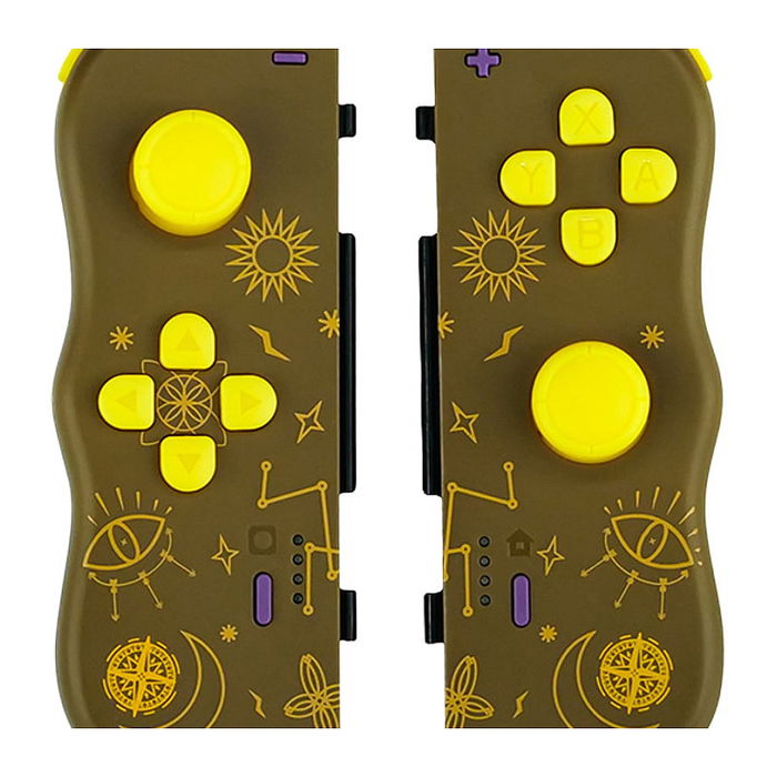 LEXIP JVASWI00102 Gamepad Inalámbrico Bluetooth para Nintendo Switch / Switch OLED, con Joystick Analógico, Giroscopio, Vibración y Batería Recargable - Marrón/Amarillo