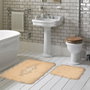 Mijölnir Juego de Alfombras de Baño Cappuccino, Lujoso y Suave, 100% Poliéster, Antideslizante, Antibacteriano, Fácil de Limpiar, 2 Piezas