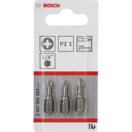 Bosch Juego de 3 Puntas de Destornillador PZ1 de 25 mm