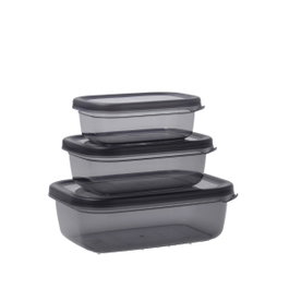 Quid Set de 3 Recipientes Rectangulares City Gris