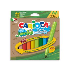 CARIOCA Estuche de 12 Rotuladores de Fibra Jumbo Eco