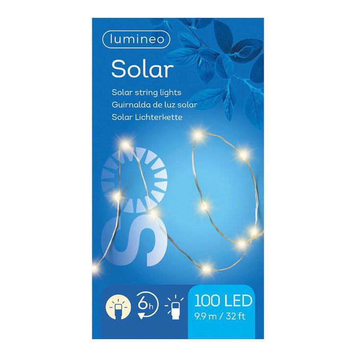 Lumineo Guirnalda Solar LED 100 Leds 9,9m Luz Cálida