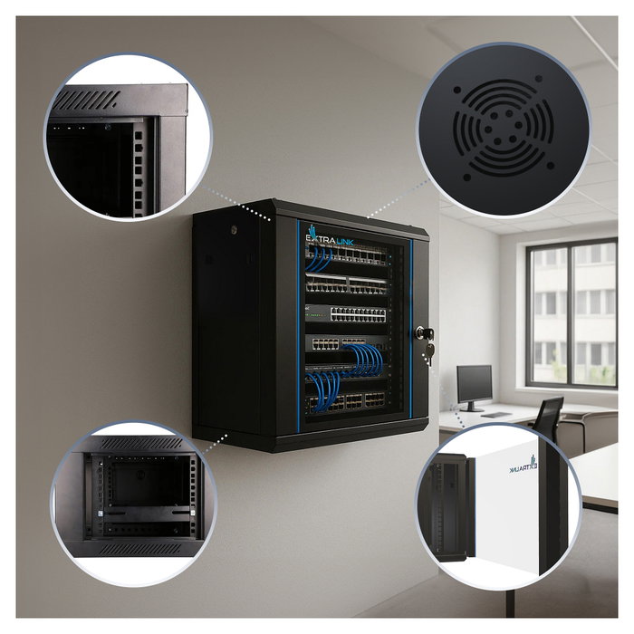 Extralink Armario rack EX.2893-4U 600x600 Negro Extralink Armario rack EX.2893-4U 600x600 Negro