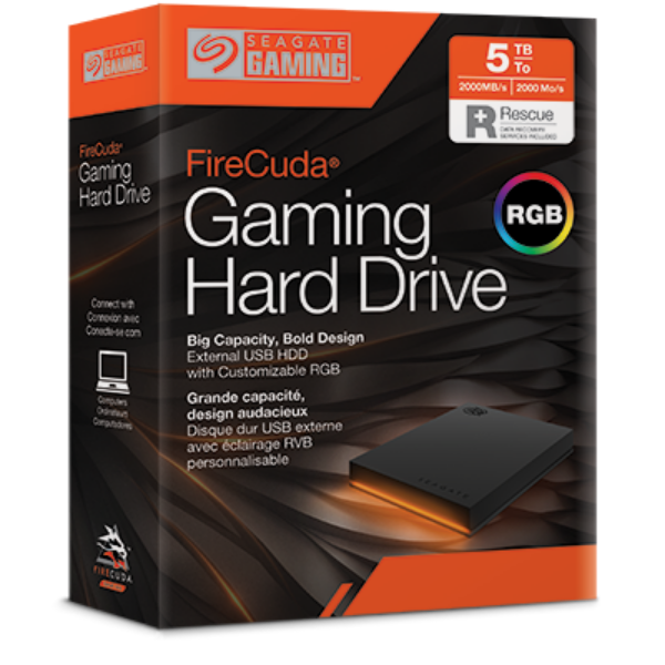 Seagate FireCuda Gaming Hard Drive 5 TB USB 3.2 Gen 1