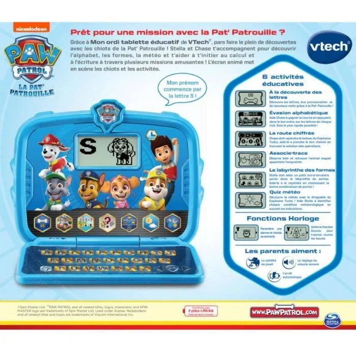 Vtech Mi Tableta Educativa Paw Patrol Idioma Francés