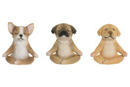 DKD Home Decor Figura de Perro en Resina Marrón Surtida