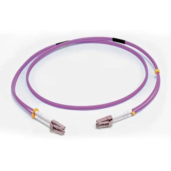 C2G Cable de Fibra Óptica Patch LC/LC OM4 Multimodo 1m, LSZH Violeta, para 40G/100G Ethernet, InfiniBand