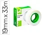 Q-connect Cinta Adhesiva Invisible, 33 m x 19 mm, para Embalaje, Escritura y Fotocopias, No Amarillea, Fácil de Cortar
